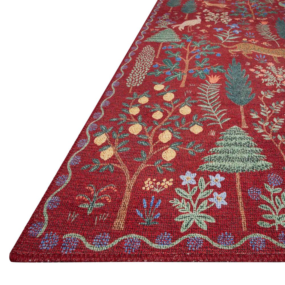 Rifle Paper Co. Menagerie  2&#39;3&quot; x 3&#39;9&quot; Crimson Area Rug, , large
