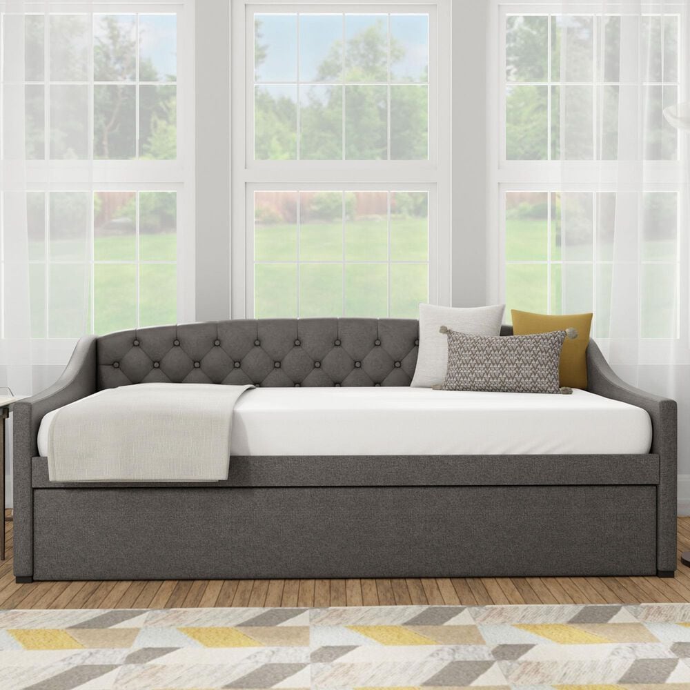 The Monday Company Zoey Upholstered Daybed with Trundle in Charcoal, , large