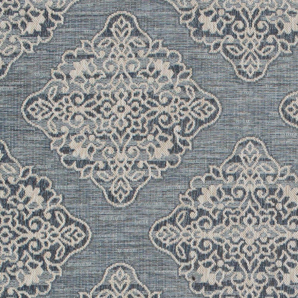 Central Oriental Melbourne Devora 7&#39;10&quot; x 9&#39;10&quot; Lagoon and Vanilla Area Rug, , large