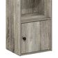 HOMLUX 5-Tier Shelf Bookcase with Door Storage Cabinet in French Oak, , large