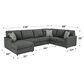 Ashley Edenfield 3-Piece Right Facing U-Shaped Sectional with Chaise in Charcoal, , large