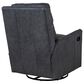 Bradington-Young Leather Swivel Glider Manual Recliner in Blue, , large