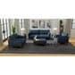 Emerald Home Furnishings Aria Stationary Loveseat in Navy Storm, , large