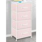 mDesign 4-Drawer Tall Dresser with Fabric Drawers in Pink, , large