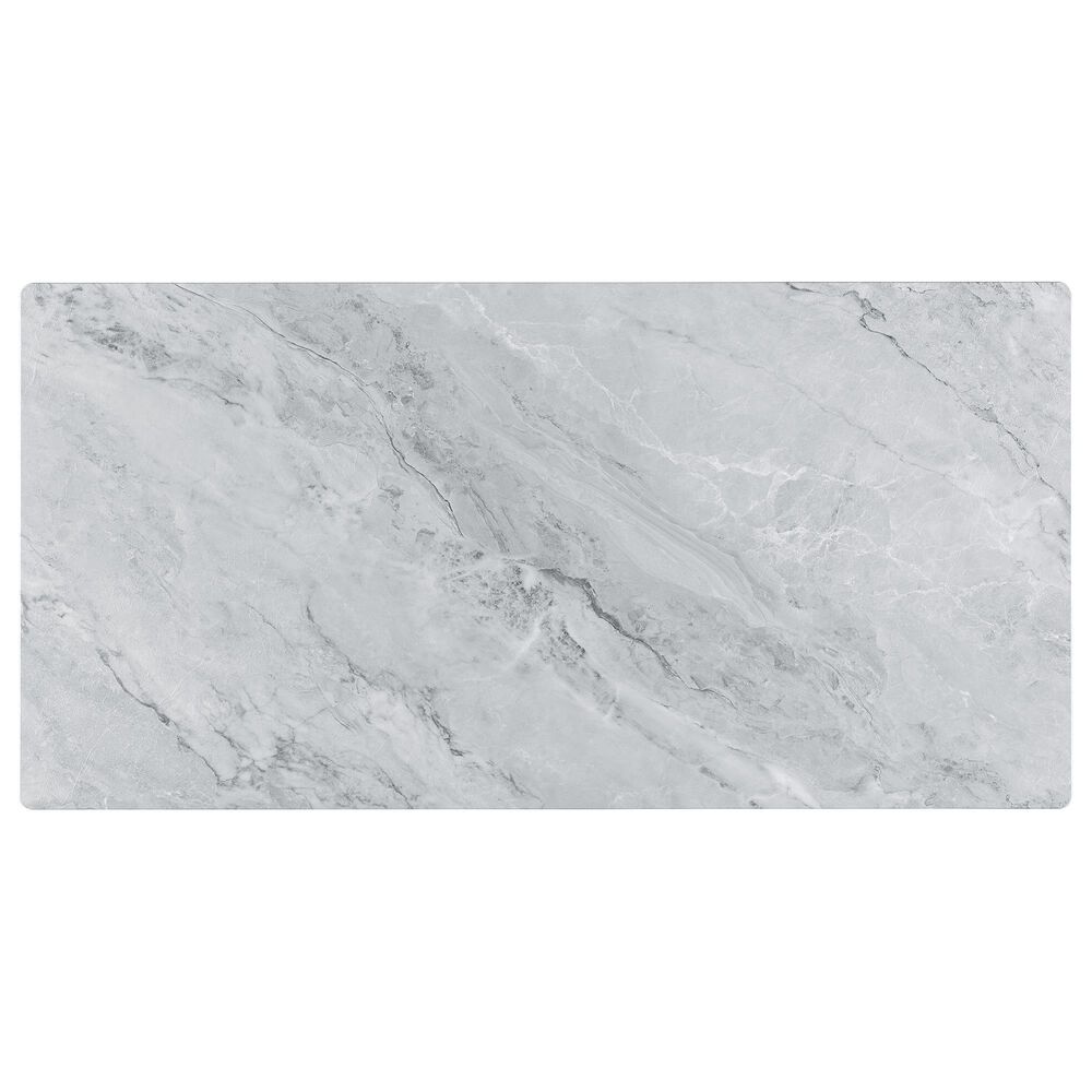 HOMLUX 47" Coffee Table with Marble Glass Top in Gray and Black, , large