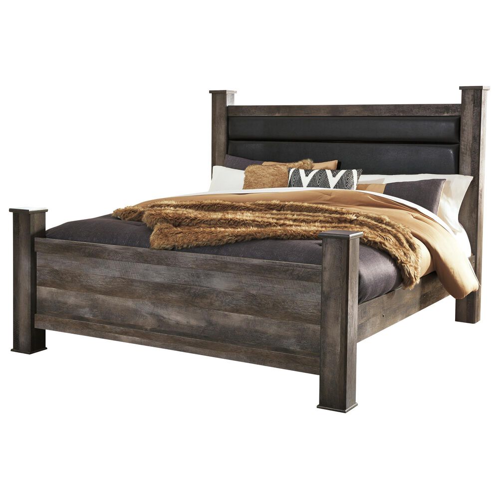Ashley Wynnlow King Poster Bed in Gray, , large