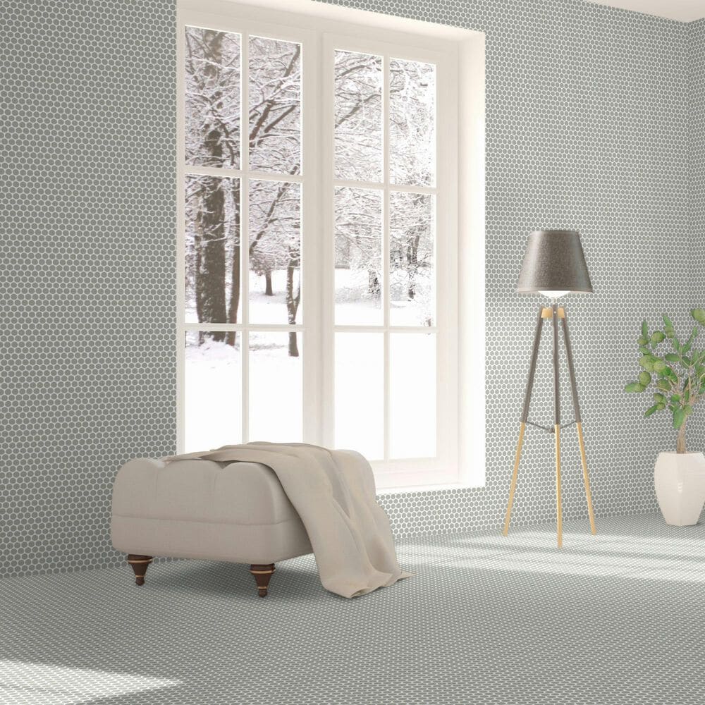 Dal-Tile Color Wheel Matte Desert Gray 13&#39;&#39; X 11&#39;&#39; Ceramic Mosaic Sheet, , large