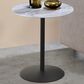HOMLUX 17.5" End Table with Marble Textured Top in Gray and Black, , large