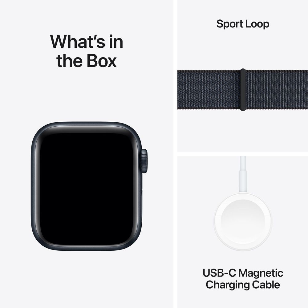 Apple Watch SE GPS + Cellular 40mm Midnight Aluminum Case with Ink Sport Loop, , large