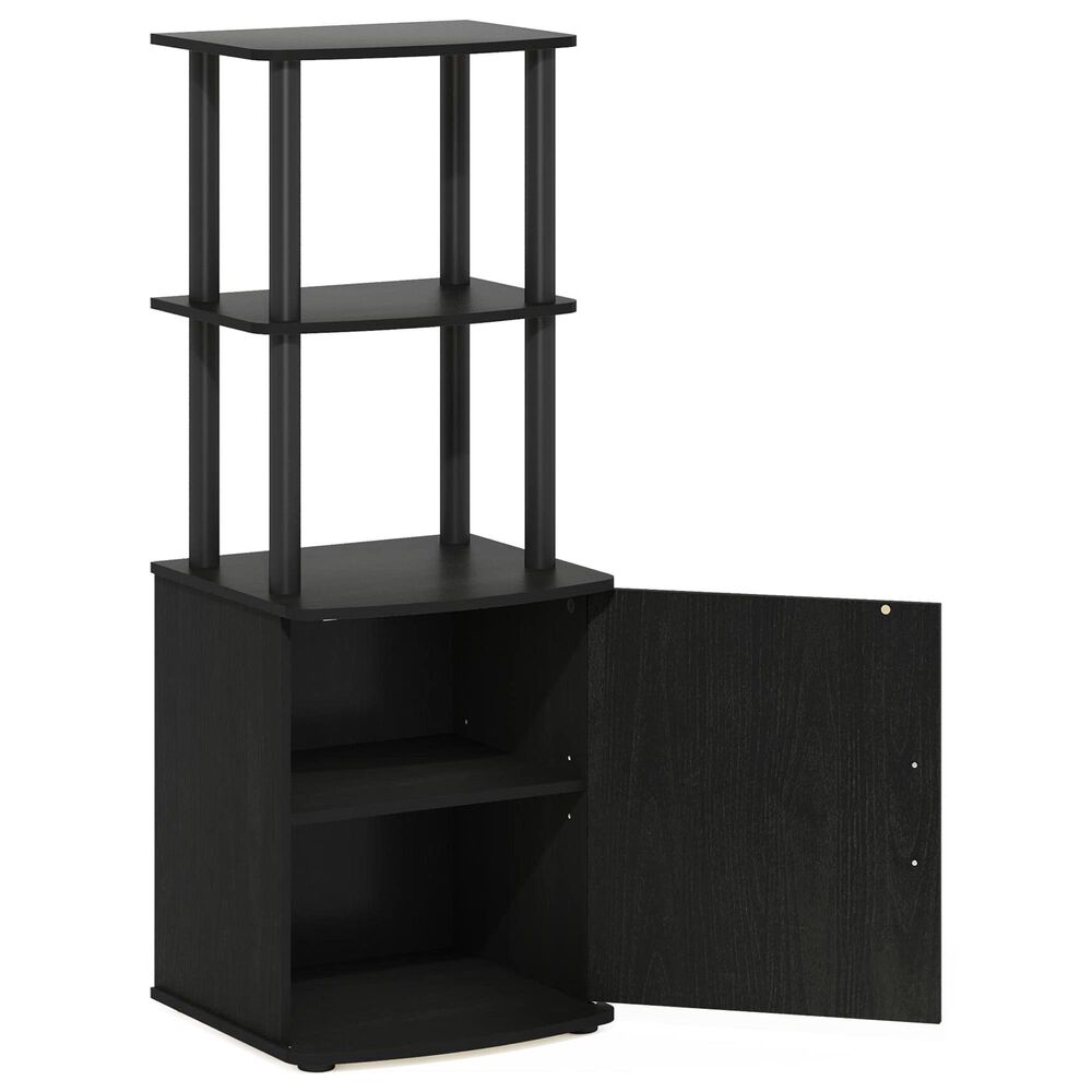 HOMLUX 2-Tier Standing Bookshelf with Storage Cabinet in Blackwood and Black, , large