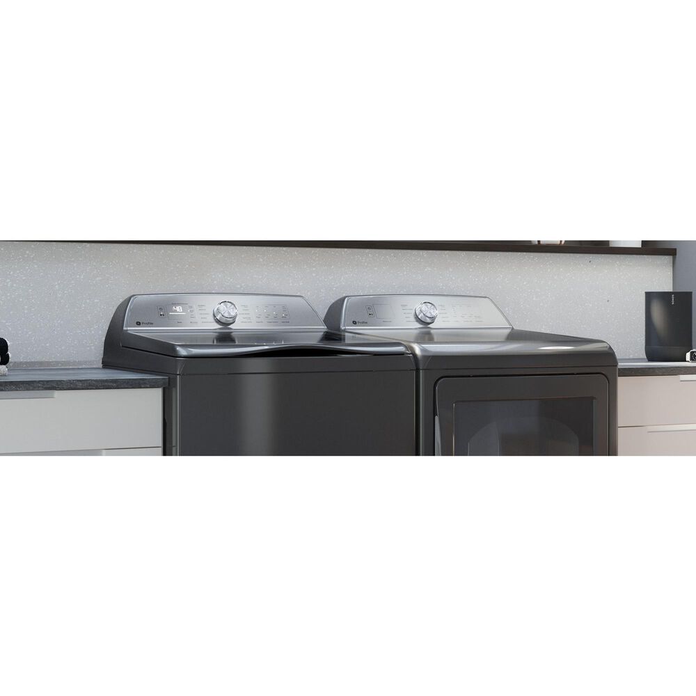 GE Profile 7.4 Cu. Ft. Gas Dryer with Sanitize Cycle and Sensor Dry in Diamond Gray, , large