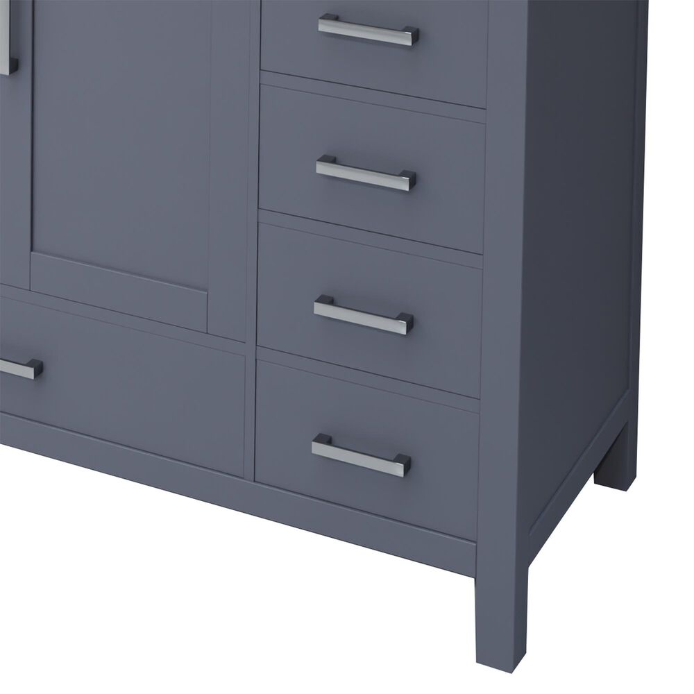 Lexora Home Jacques 84" Double Bathroom Vanity in Dark Grey with 2 cm White Cultured Marble Top and Rectangular Sinks, , large