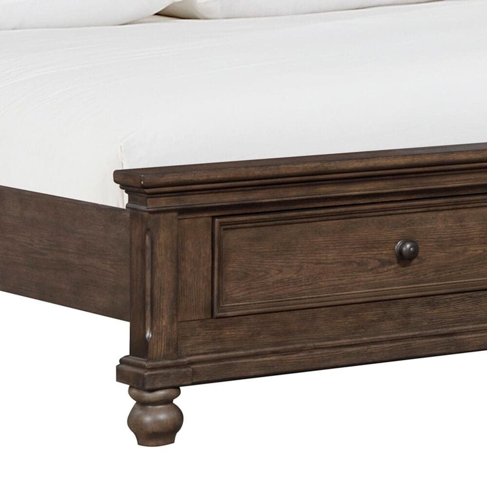 Riva Ridge Oxford California King Panel Storage Bed in Cocoa with USB Ports, , large