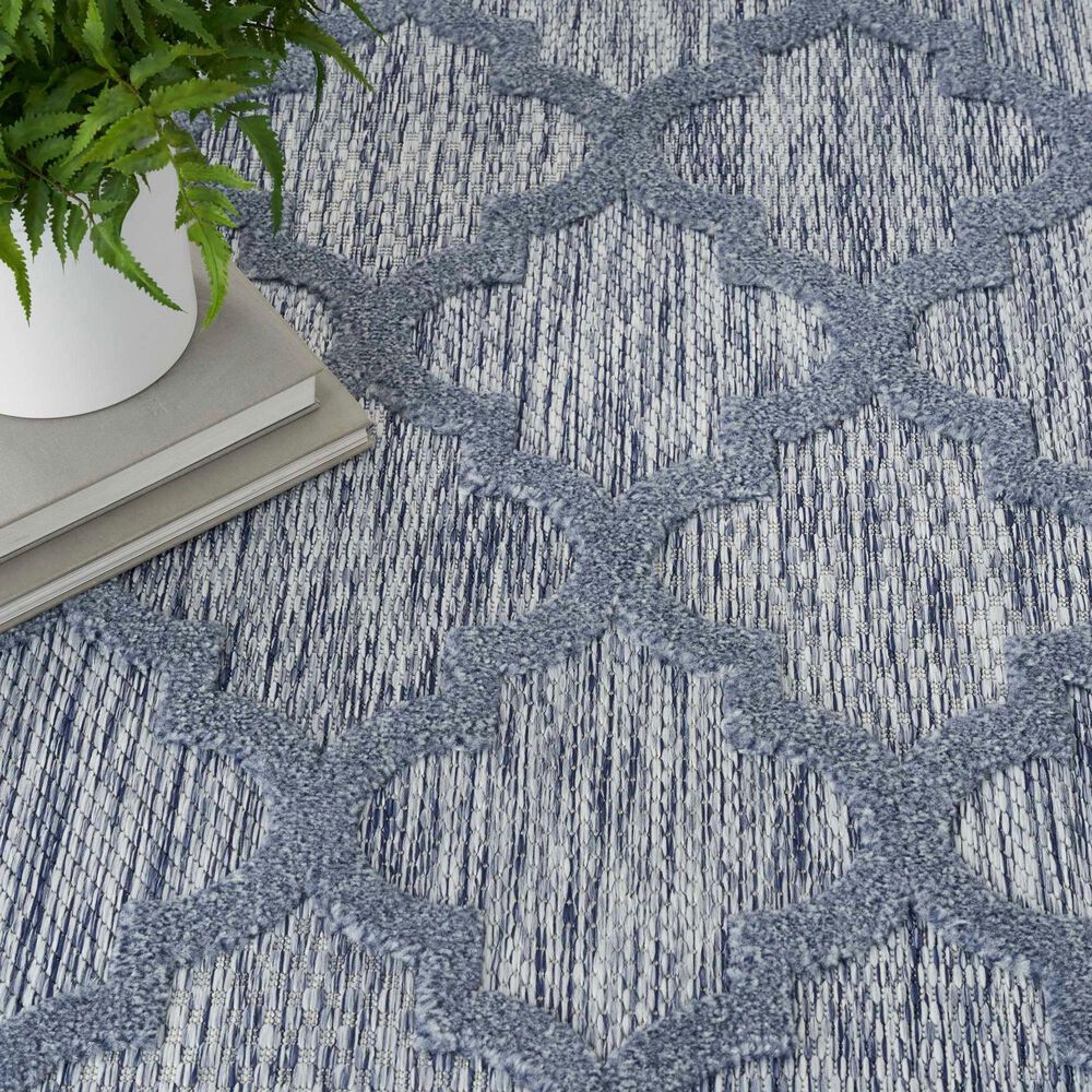 Nourison Easy Care 6&#39; x 9&#39; Denim Blue Indoor/Outdoor Area Rug, , large