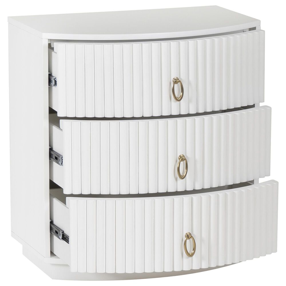 Linden Boulevard Ciarra 3-Drawer Nightstand in White, , large