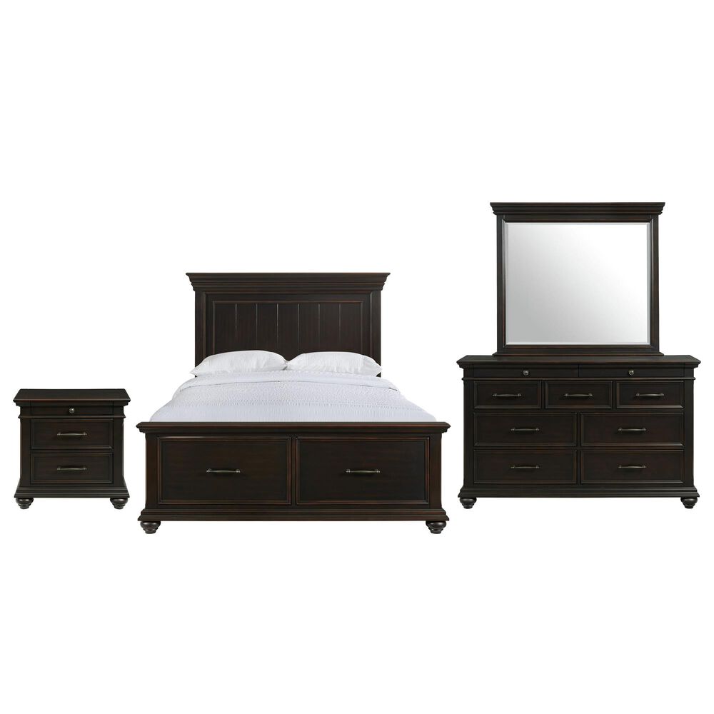 Mayberry Hill Slater 4-Piece King Storage Bedroom Set in Black, , large