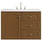 James Martin Laurent 36" Single Bathroom Vanity in Honey Oak with 3 cm Victorian Silver Silestone Top and Rectangular Sink, , large