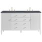 James Martin Vanities Myrrin 60" Double Vanity in Bright White with 3 CM Charcoal Soapstone Quartz Top, , large