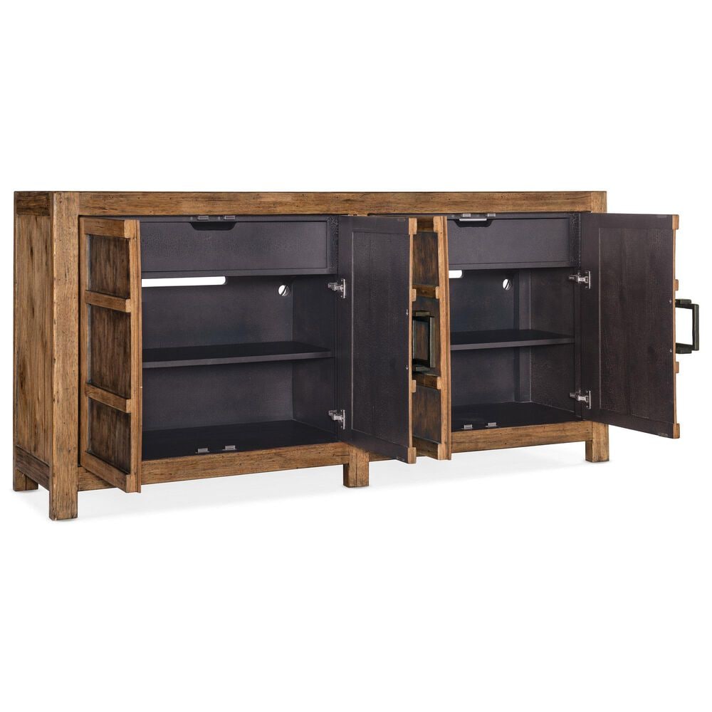 Hooker Furniture Big Sky 4-Door Buffet in Vintage Natural and Charred Timber, , large