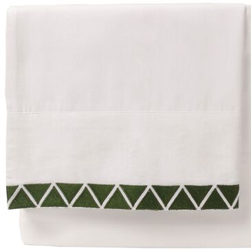 Amity Home Turin 4-Piece King Sheet Set with Embroidery in White and Kale, , large