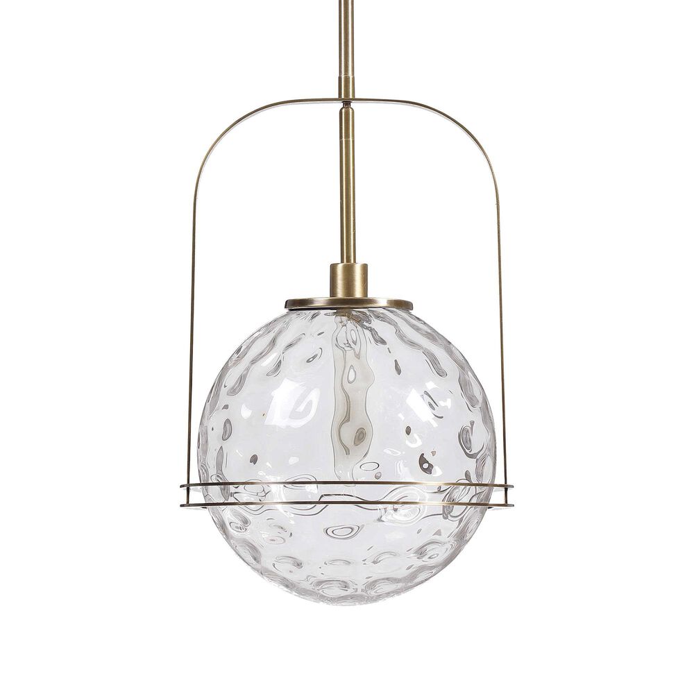 Uttermost Mimas 1-Light Pendant in Antique Brass, , large