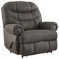 Ashley Camera Time Zero Manual Wall Recliner in Gunmetal, , large