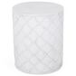 Hearth and Haven Outdoor Round End Table with Diamond Lattice Texture in Antique White, , large