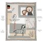 Lambs and Ivy Patchwork Jungle 4-Piece Crib Bedding Set in Heather Gray, Creamy and White, , large