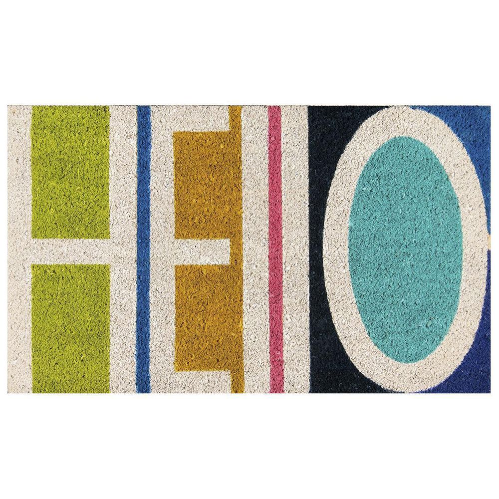 Novogratz Aloha Hello ALO-2 1"6" x 2"6" Multicolor Door Mat, , large