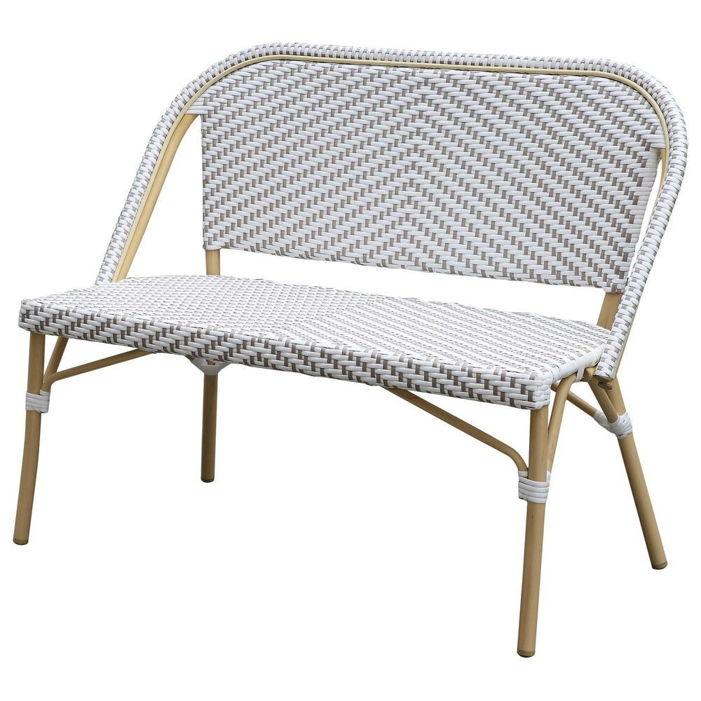 Furniture of America Toby Patio Loveseat in Gray/White, , large
