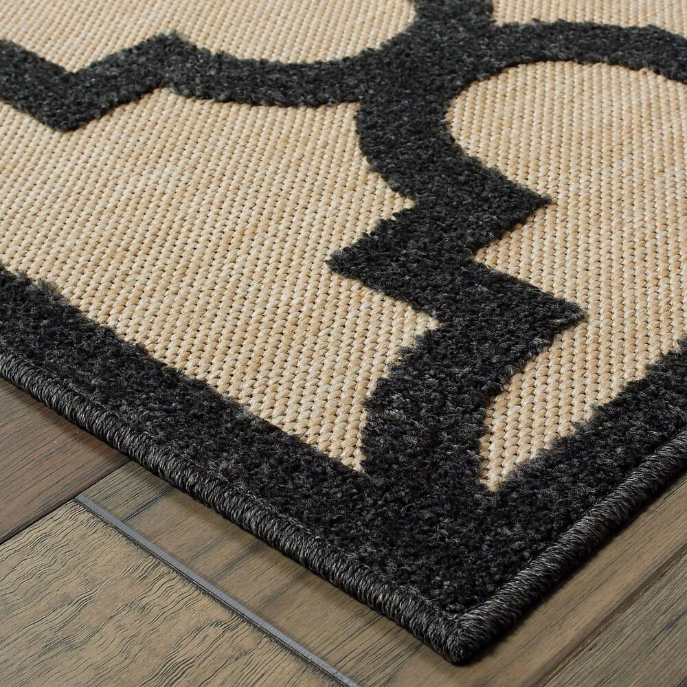 Oriental Weavers Cayman 660N 2&#39;3&quot; x 7&#39;6&quot; Sand/Charcoal Runner, , large