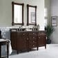 James Martin Vanities Brittany 60" Double Bathroom Vanity in Burnished Mahogany with 3 cm Parisien Bleu Quartz Top and Rectangular Sinks, , large