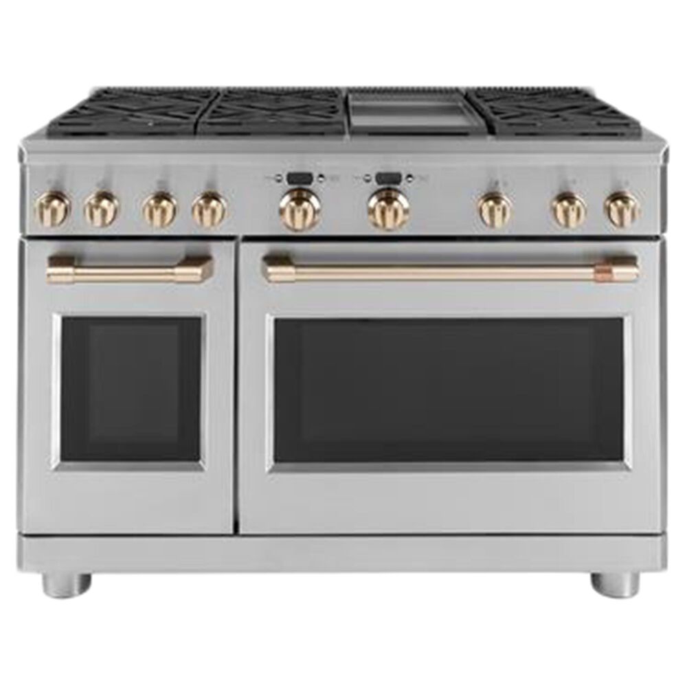 Cafe 48&quot; Handle and Knob Set for Professional Range and Rangetop in Brushed Bronze, , large