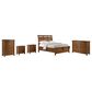 Mayberry Hill Gage Queen Sleigh Storage Bed with Dresser, Chest, and Two Nightstands in Chestnut, , large