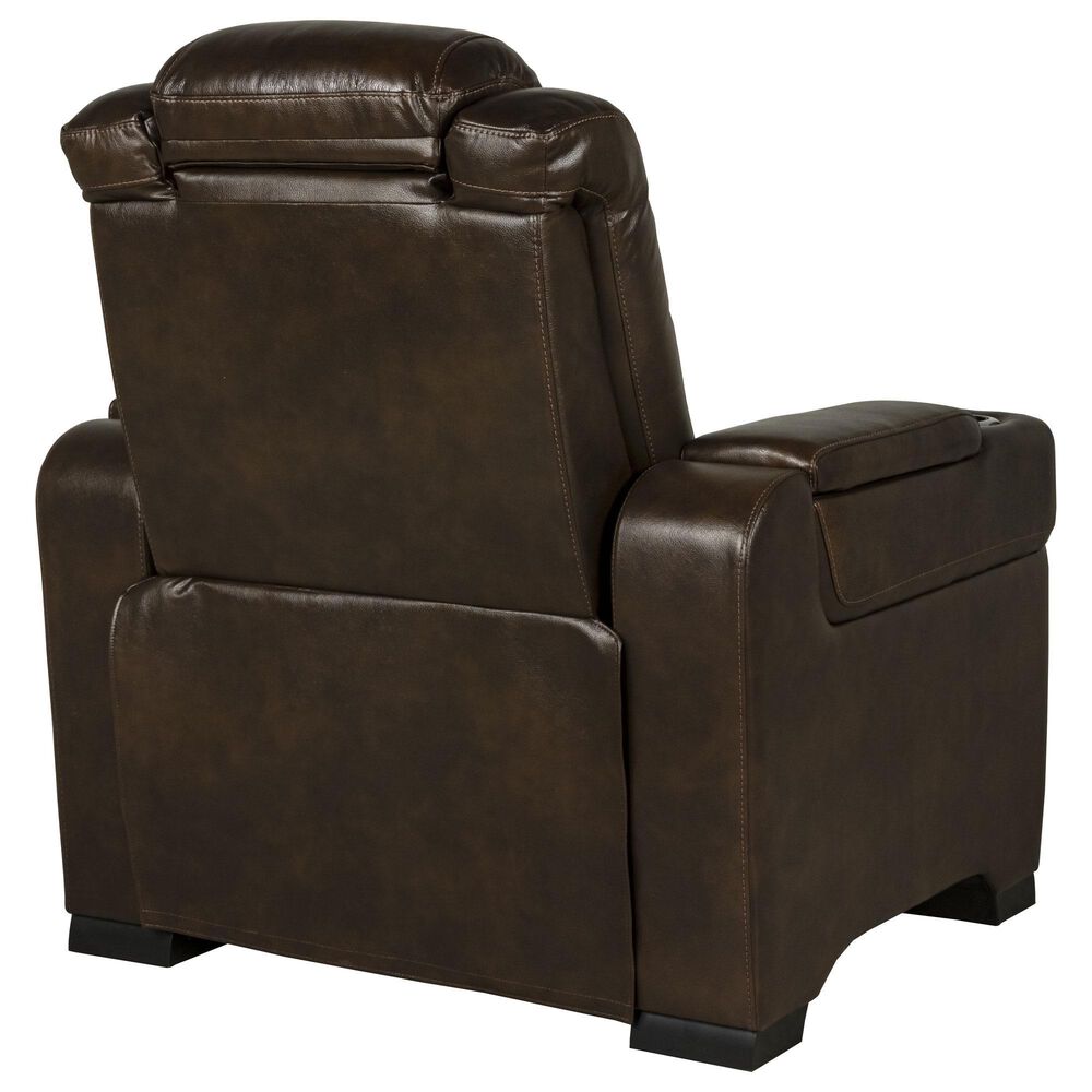 Frankfurt Furniture Leather Power Recliner with Power Headrest in 