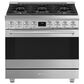 SMEG 4.45 Cu. Ft. Freestanding Dual Fuel Range in Stainless Steel, , large