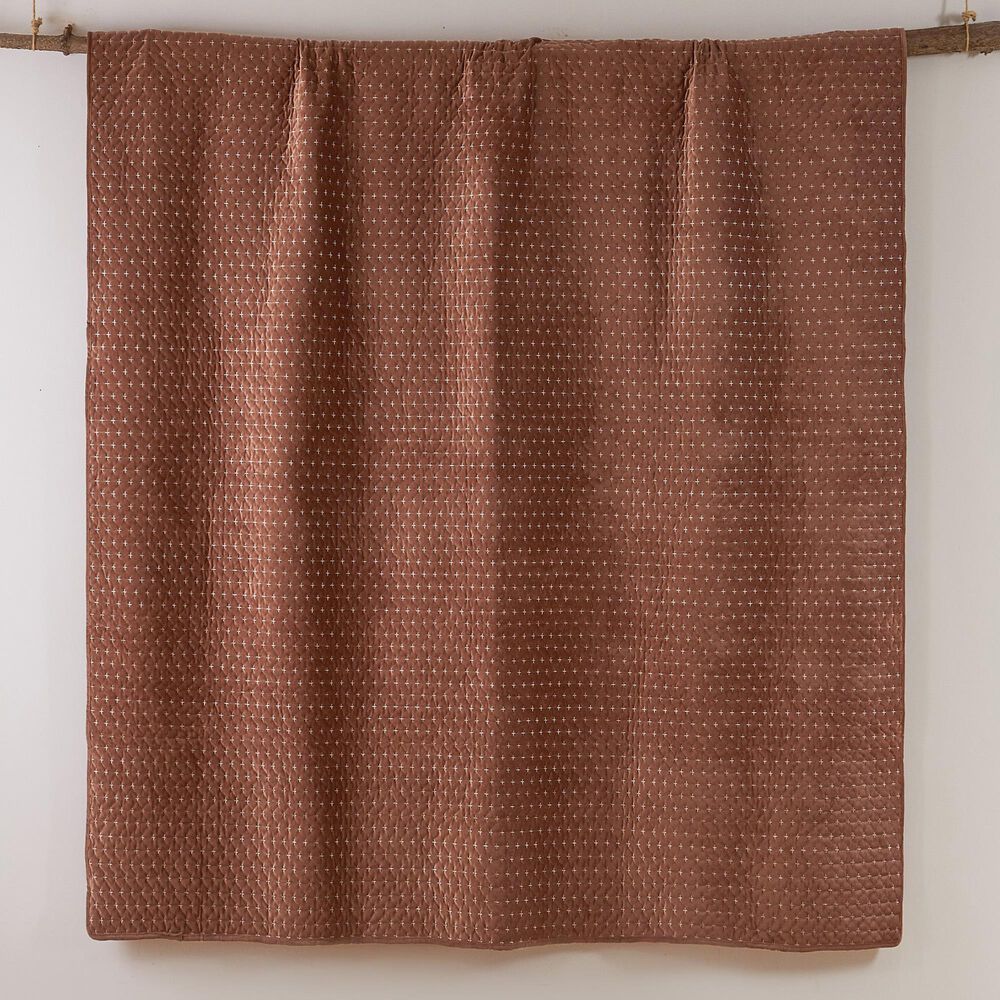 Levtex Velvet Stitch 3-Piece King/California King Quilt Set in Rust, , large