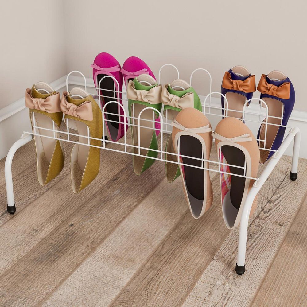 Timberlake Lavish Home 9 Pair Shoe Rack in White, , large
