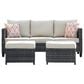 HOMLUX 3-Piece Modular Outdoor Sofa Set with Two Ottomans in Beige, , large