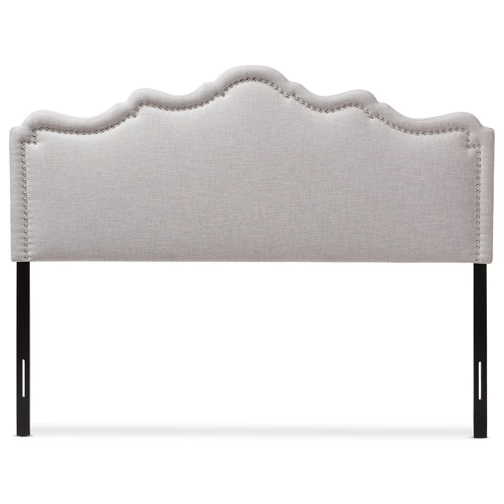 Baxton Studio Nadeen King Upholstered Headboard in Greyish Beige, , large
