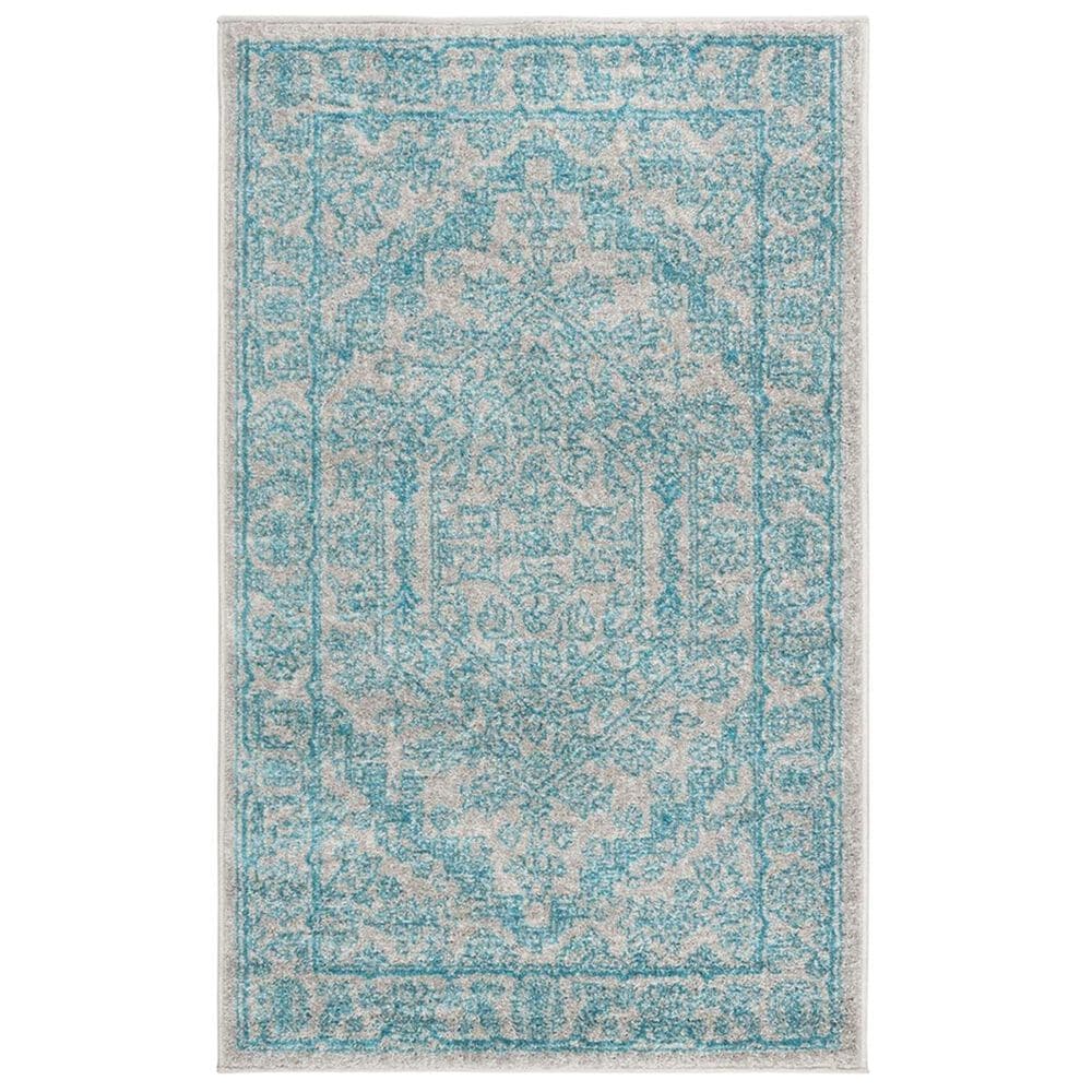 Safavieh Adirondack ADR108L 3" x 5" Light Grey and Teal Area Rug, , large