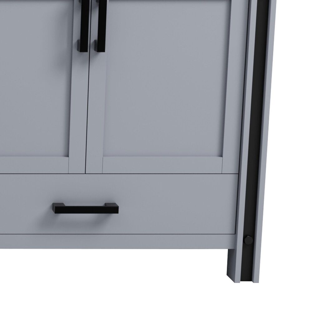 Lexora Home Ziva 84" Double Bathroom Vanity in Dark Grey with 2 cm White Quartz Top and Rectangular Sinks, , large
