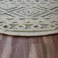 L&R Resources Sinuous Geometric Motif 6" Round Gray, Cream and Blue Area Rug, , large
