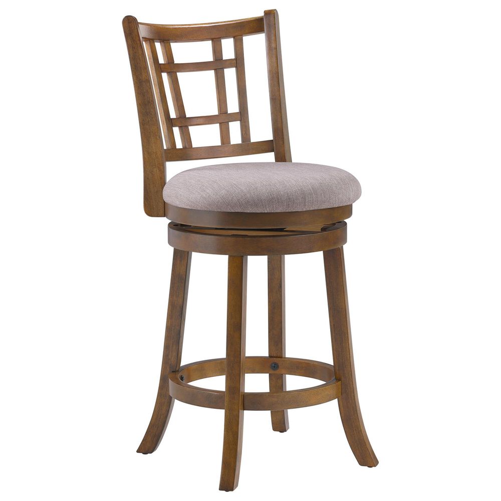 Sasha Lee Solid Wood and Upholstered Barstool in Brown, , large