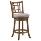 Sasha Lee Solid Wood and Upholstered Barstool in Brown, , large