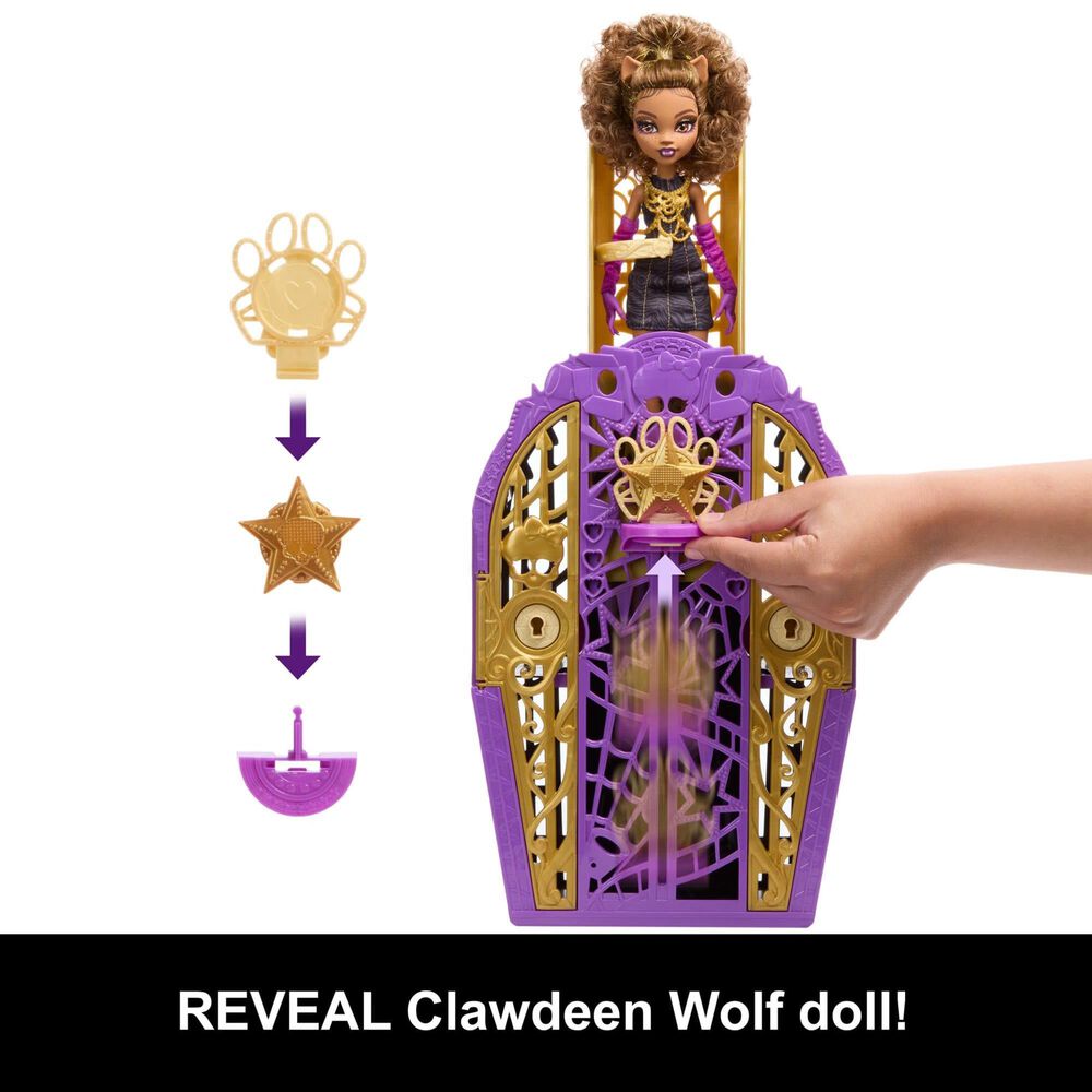 Monster High Hauntlywood Mysteries Clawdeen Wolf Doll with Reveal Closet in Multicolor, , large