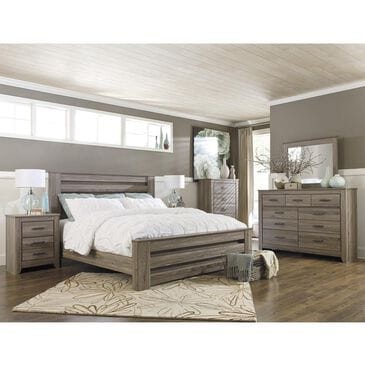 Ashley Zelen 5 Piece King Bedroom Set in Warm Gray, , large