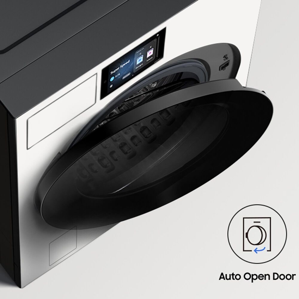 samsung Bespoke 5.3 Cu. Ft. Front Load Washer and 7.6 Cu. Ft. Front Load Electric Dryer in Ivory, , large