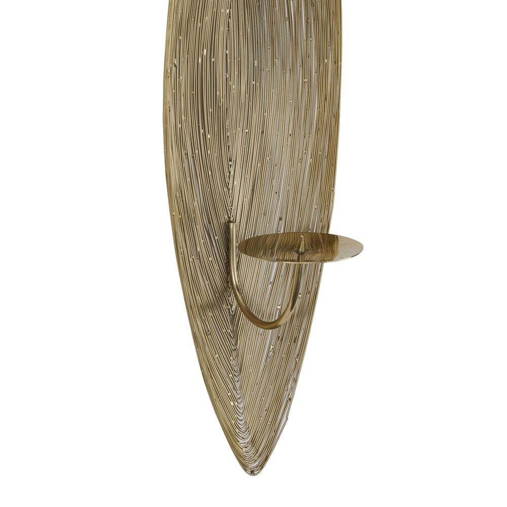 Maple and Jade Single Candle Wall Sconce in Brass, , large
