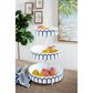 Maple and Jade 26" Farmhouse Metal 3-Tier Server in White and Navy Blue, , large